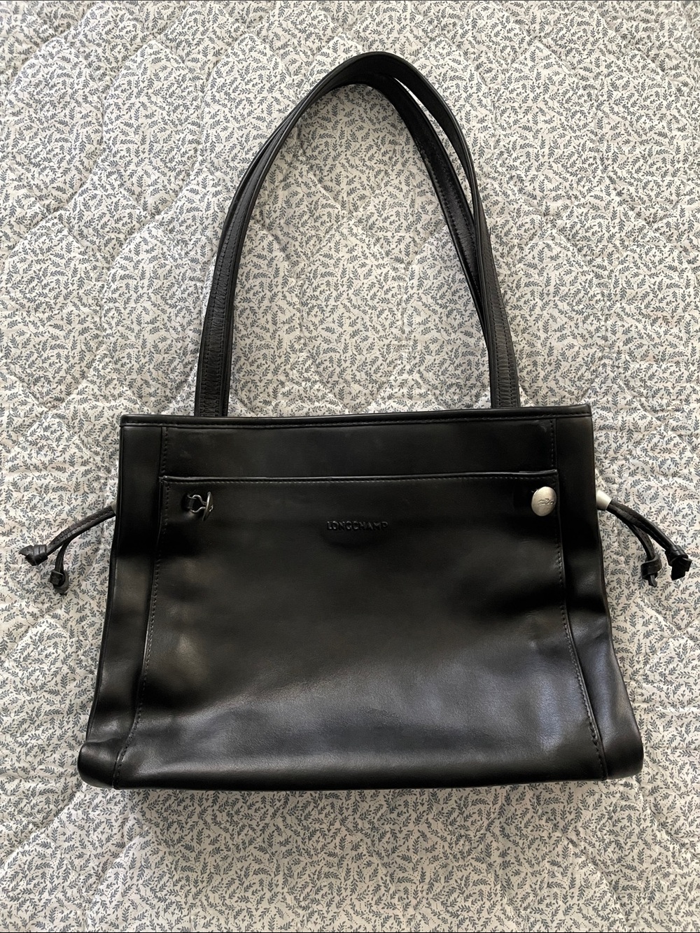 Longchamp Galatee black leather tote